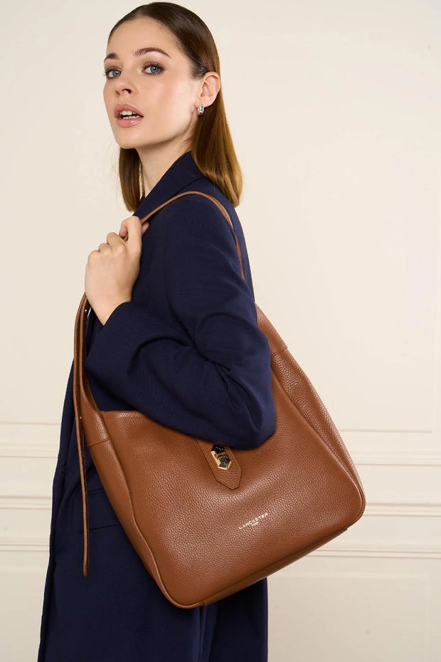 Lancaster Paris M bucket bag Top Double 470-66-CAMEL_IN_OR