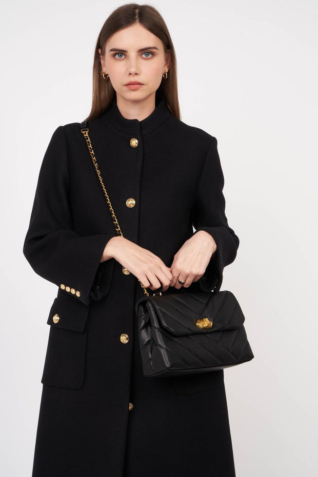 Shoulder Bag - Lancaster Paris - Black - Soft Matelasse