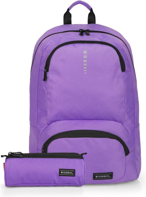 Gabol Backpack + Pencil Case Global - Purple